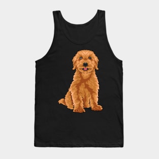 A super cute Goldendoodle looks at you. Tank Top